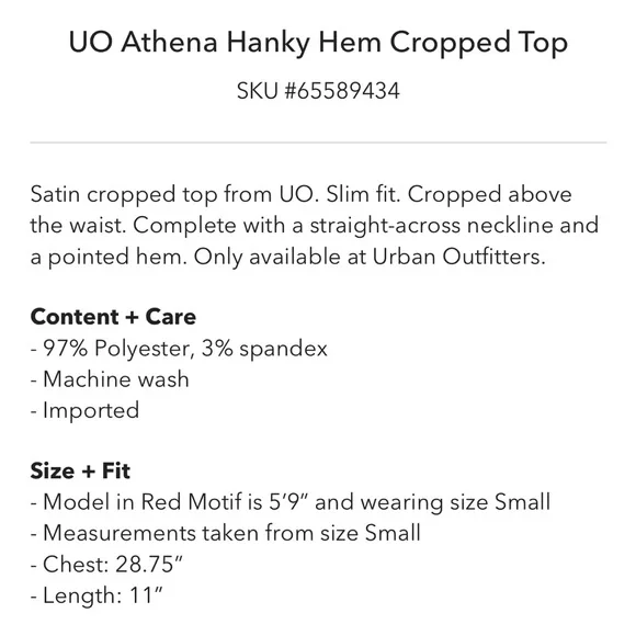 uo hanky hem cropped top - Picture 6 of 6
